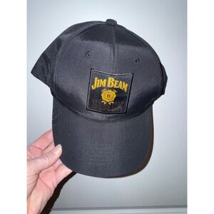 Jim Beam Black Hat‎ Mens Black Nylon Mesh Snapback Cap Drink Smart